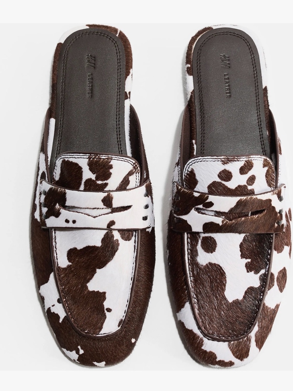 Never Worn H&M mohair cowhide leather loafers US 9
